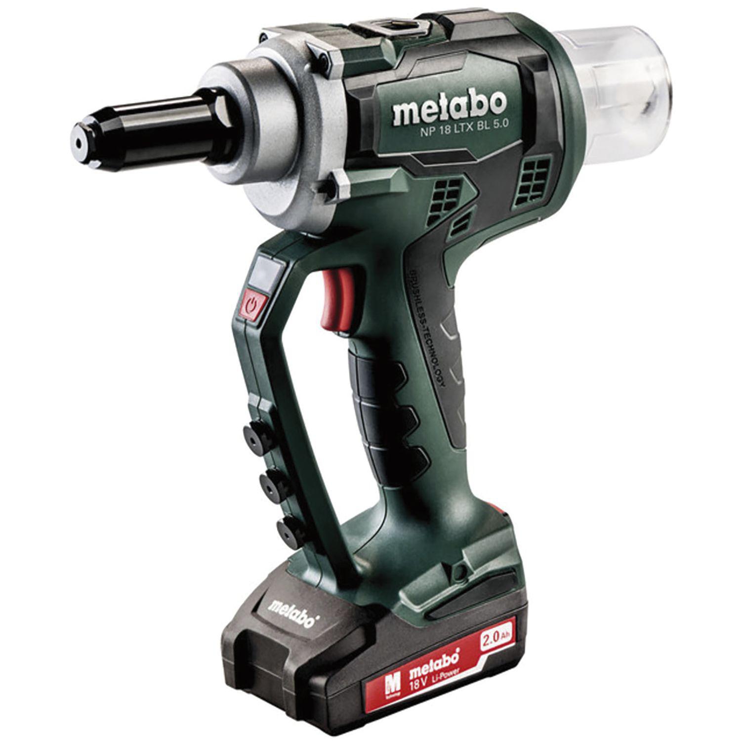 Metabo Akku-Blindnietpistole NP 18 LTX BL 5.0 18 Volt / 2,0 Ah (IEC) Li-Ion