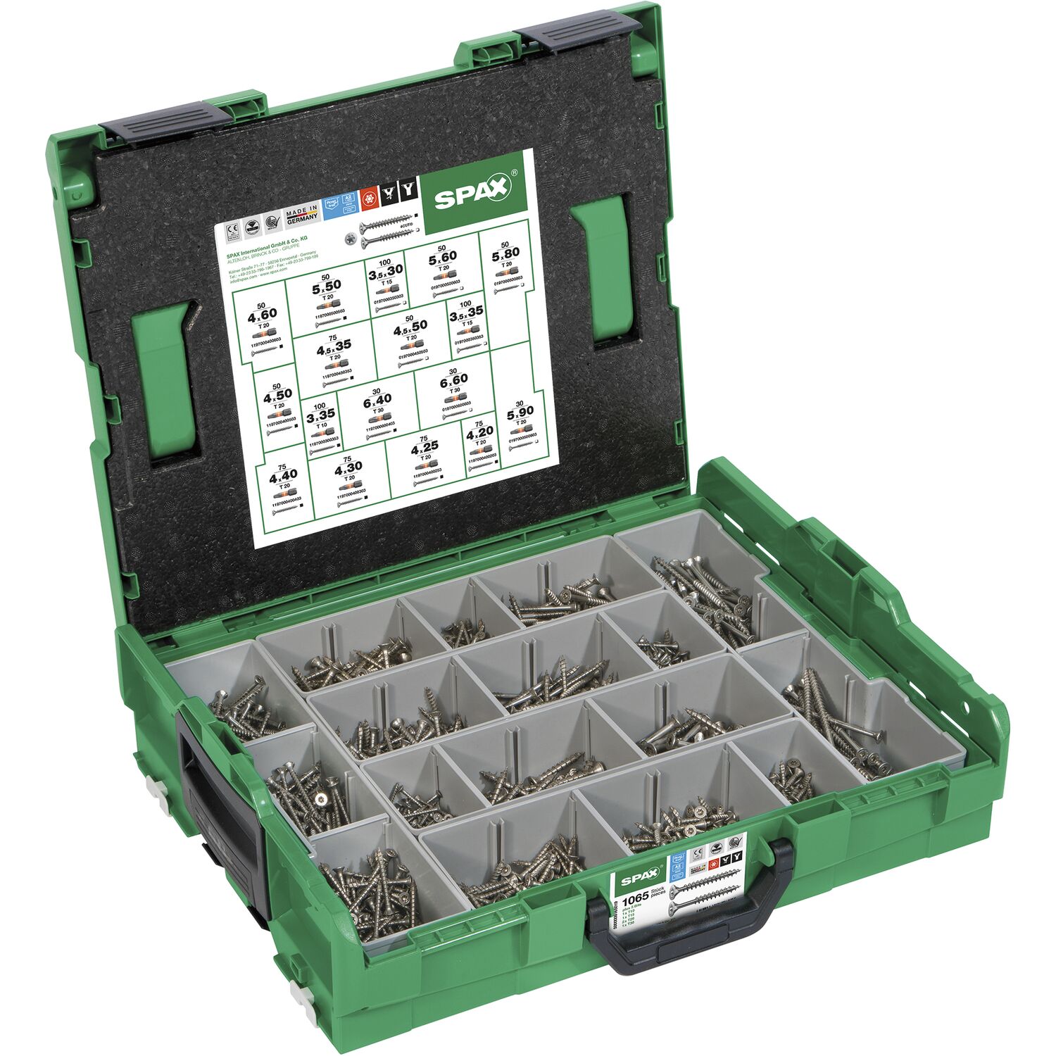Spax Senkkopf Montagekoffer / LBOXX TSTAR plus Edelstahl A2 ( 1.070 Stk )