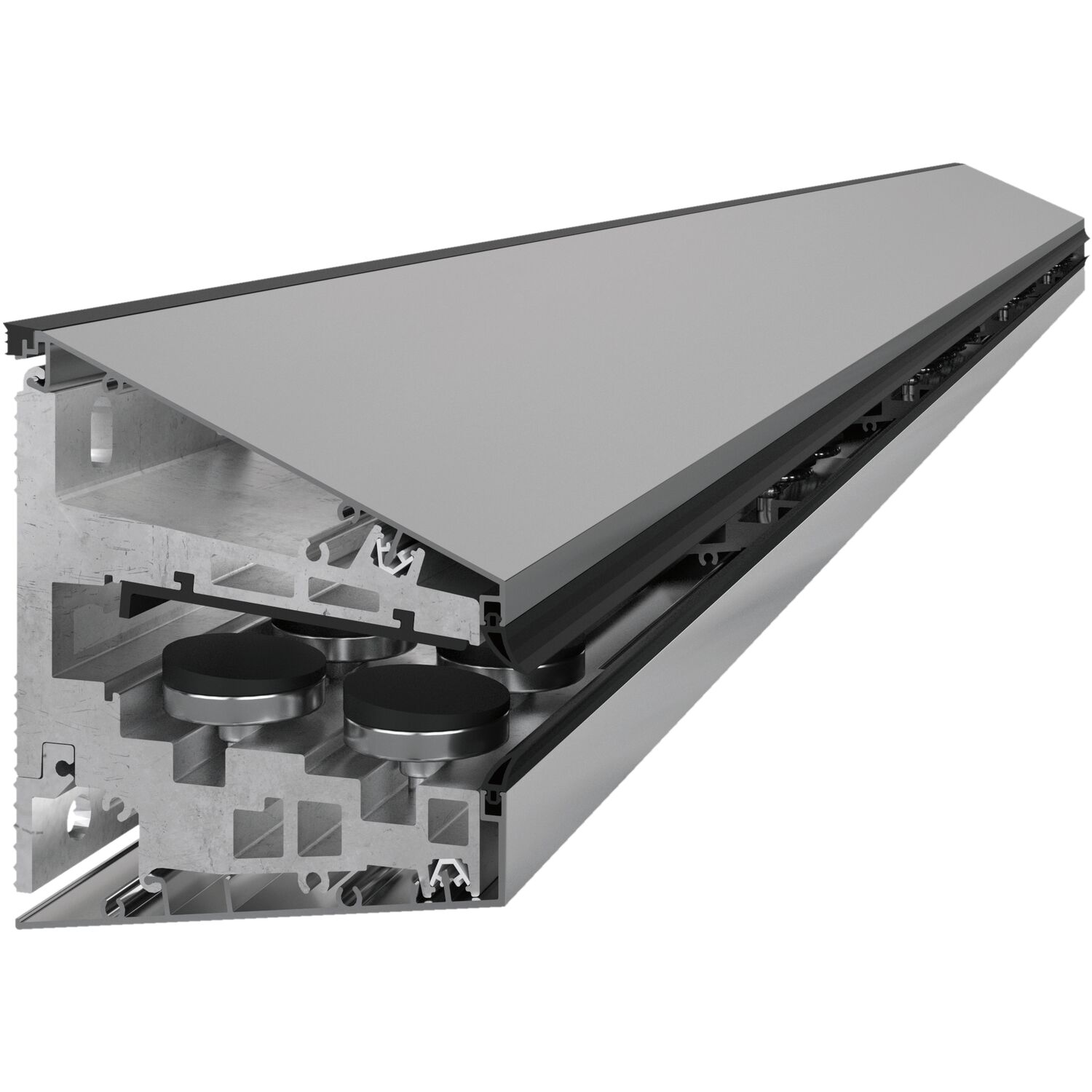 IAM DESIGN Glasvordachsystem SMART GLASS, Glasbreite 1500 mm, Aluminium Edelstahl-Effekt