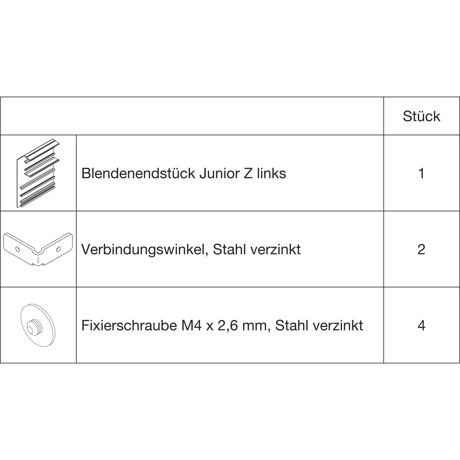 HAWA Junior 100/Z Abdeckkappen-Set zu Clipblende 59 mm links silber (30141)
