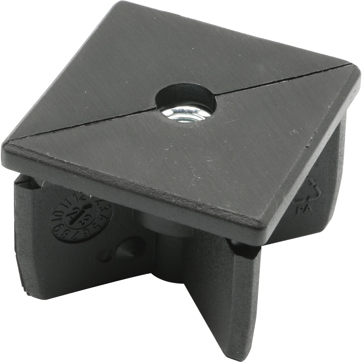 Lamellenstopfen mit Gewindeloch M10 50 x 50 mm schwarz