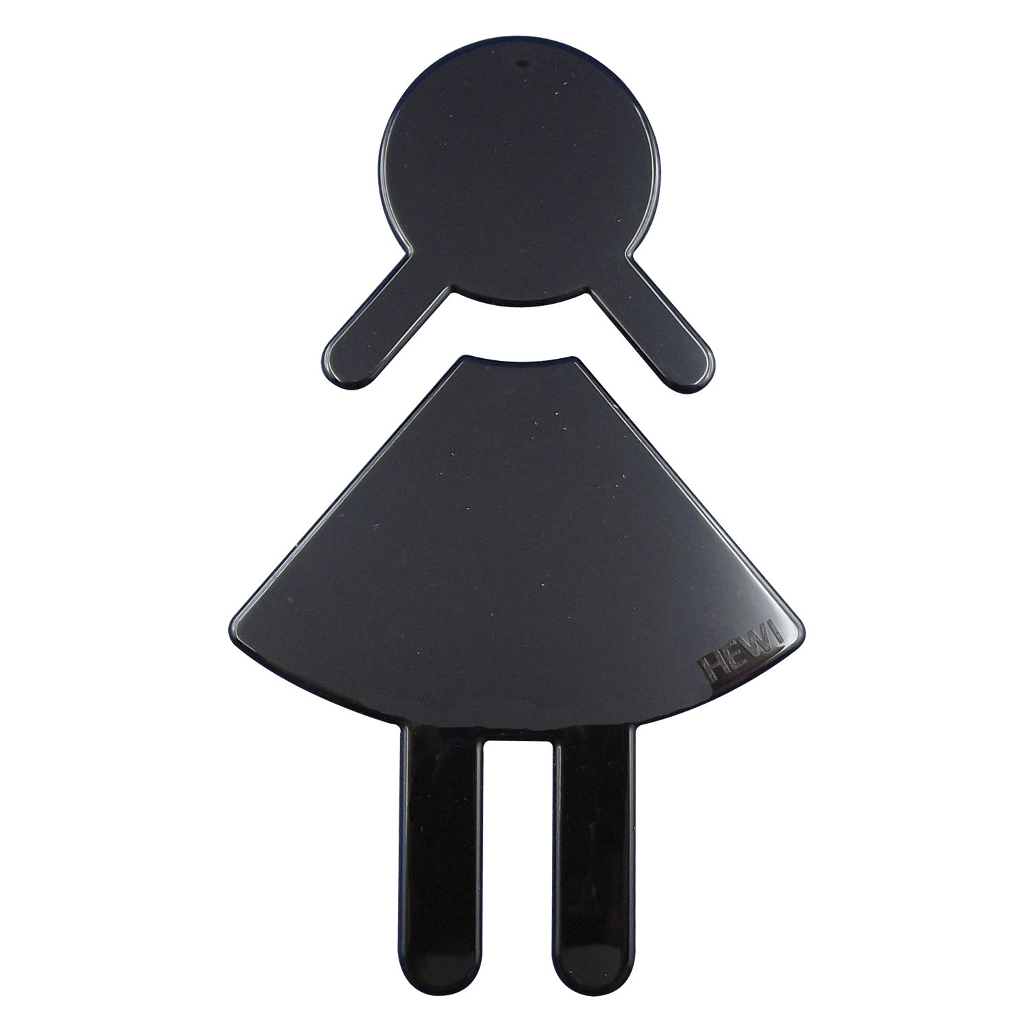 HEWI #801.91.020 90 Symbol Frau selbstklebend, 87 x 150 mm, Nylon tiefschwarz