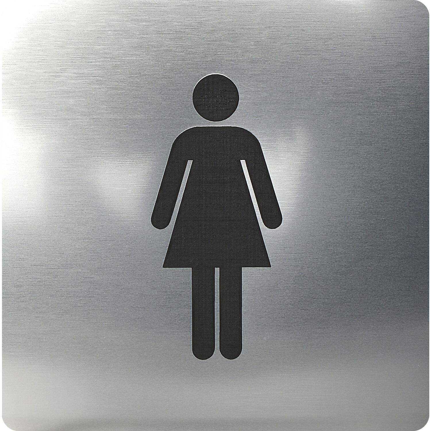 ninka WC Symbol Frau selbstklebend, 100 x 100 mm, Kunststoff Edelstahl-Effekt