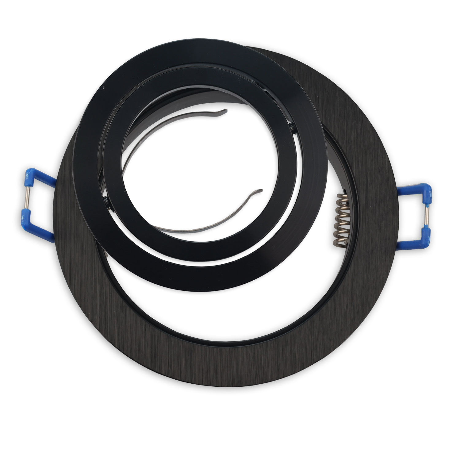 ISOLED Einbaurahmen rund Loch 80mm schwarz + schwarz für GU10/MR16 Spots