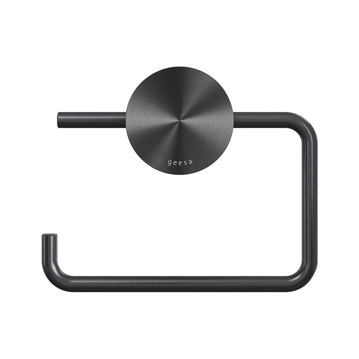 GEESA WC-Papierhalter Opal ohne Abdeckung, Metallfinish Schwarz gebürstet