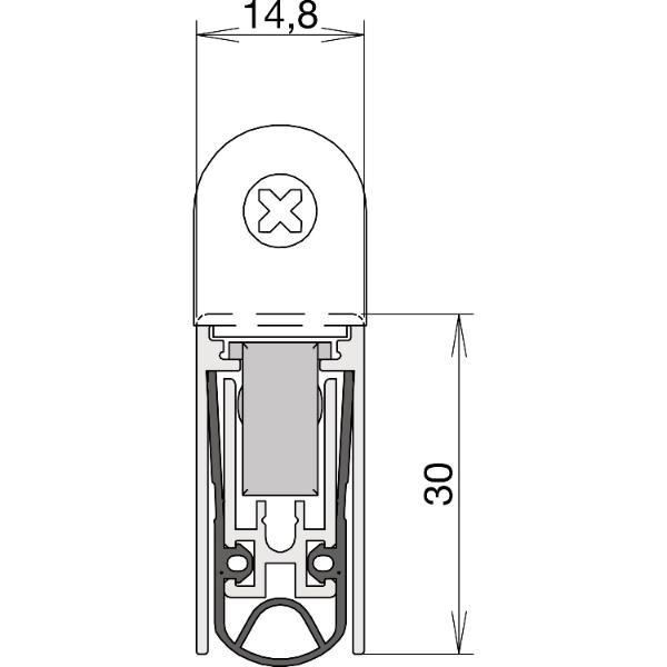 athmer Türdichter Schall-Ex® L-15/30 WS,1022 x 14,8 x 30 mm, einseitig, Aluminium natur