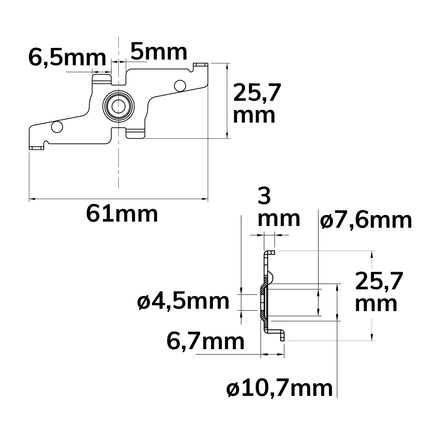 ISOLED Track48 Montageclip für Track48 Aufbauschienen weiß 2 Stück