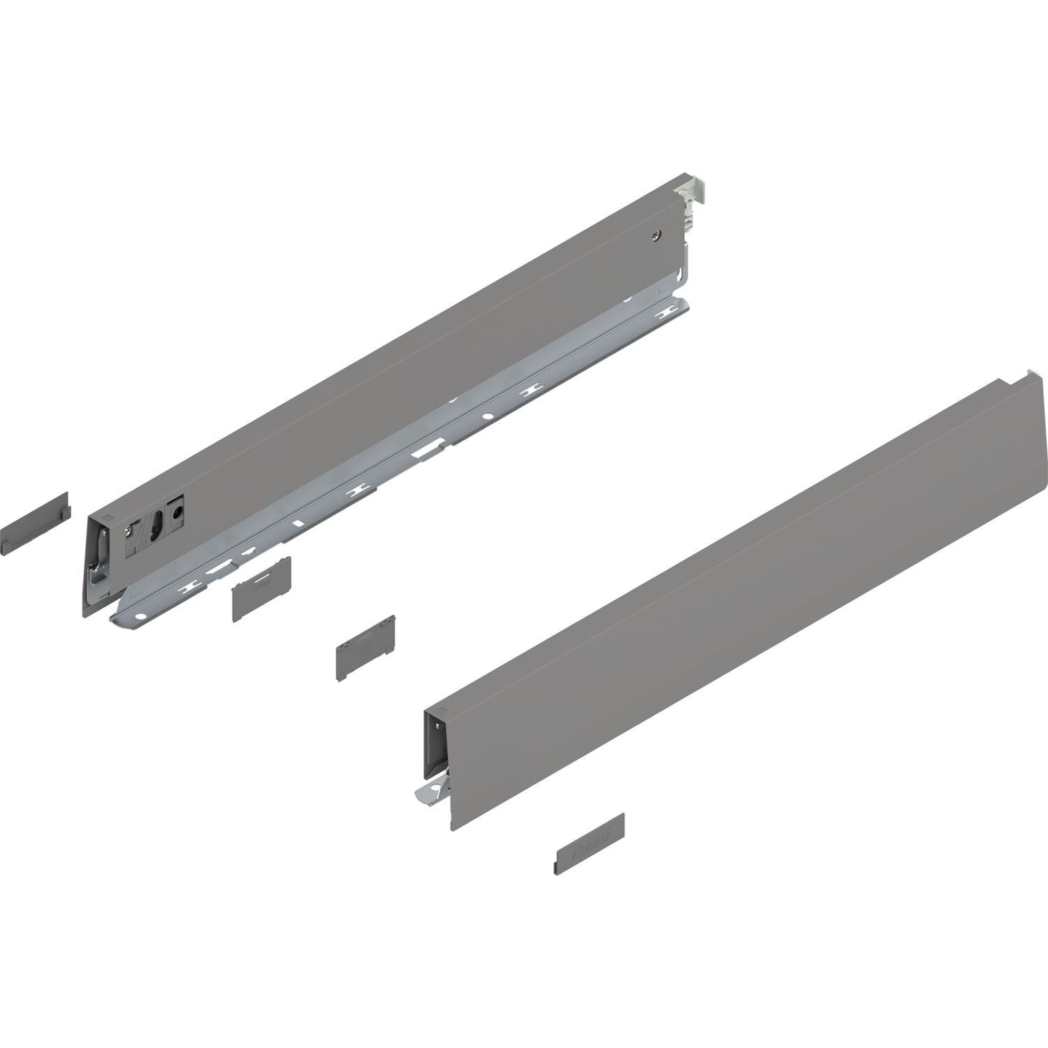 blum MERIVOBOX SET Höhe N, BLUMOTION B, 40kg, NL 450, Indiumgrau