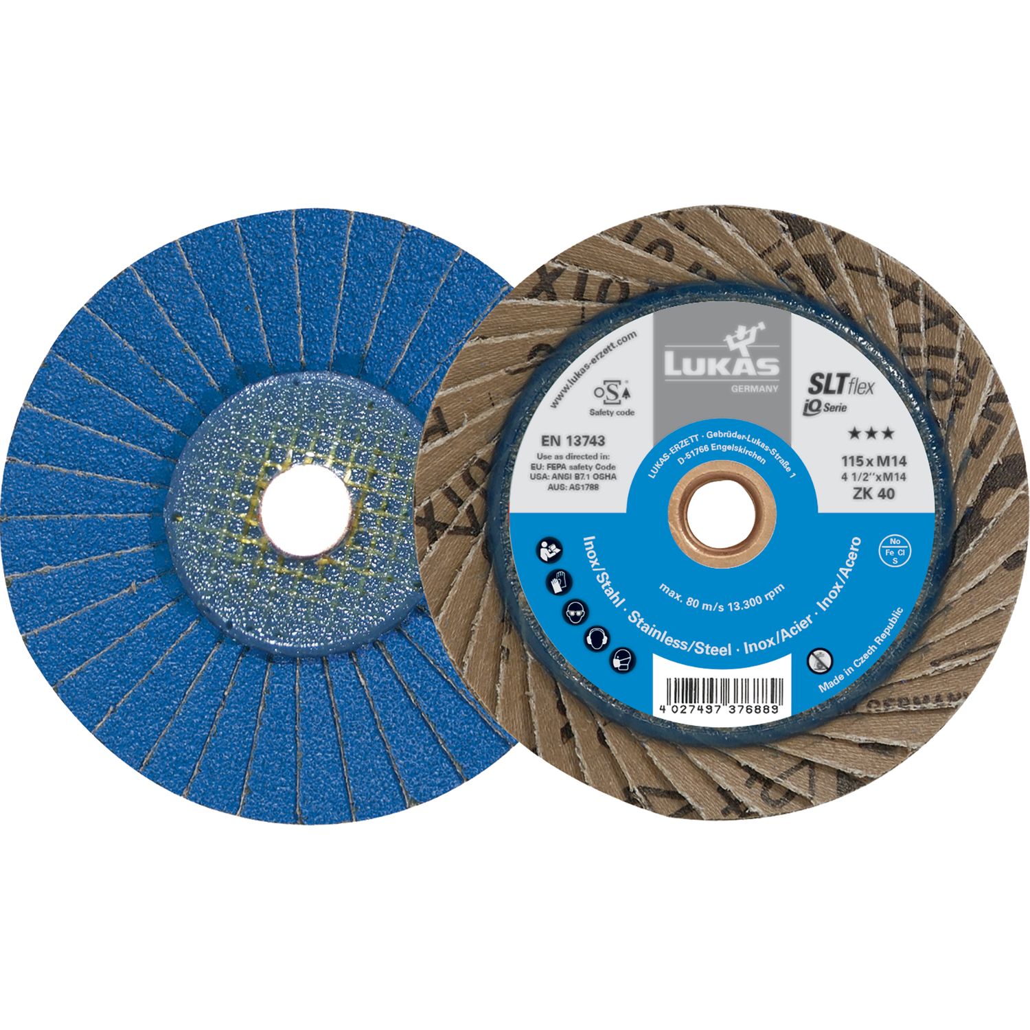 Lukas Schleiflamellenteller SLTflex Zirkonkorund ø 125 mm Korn 40