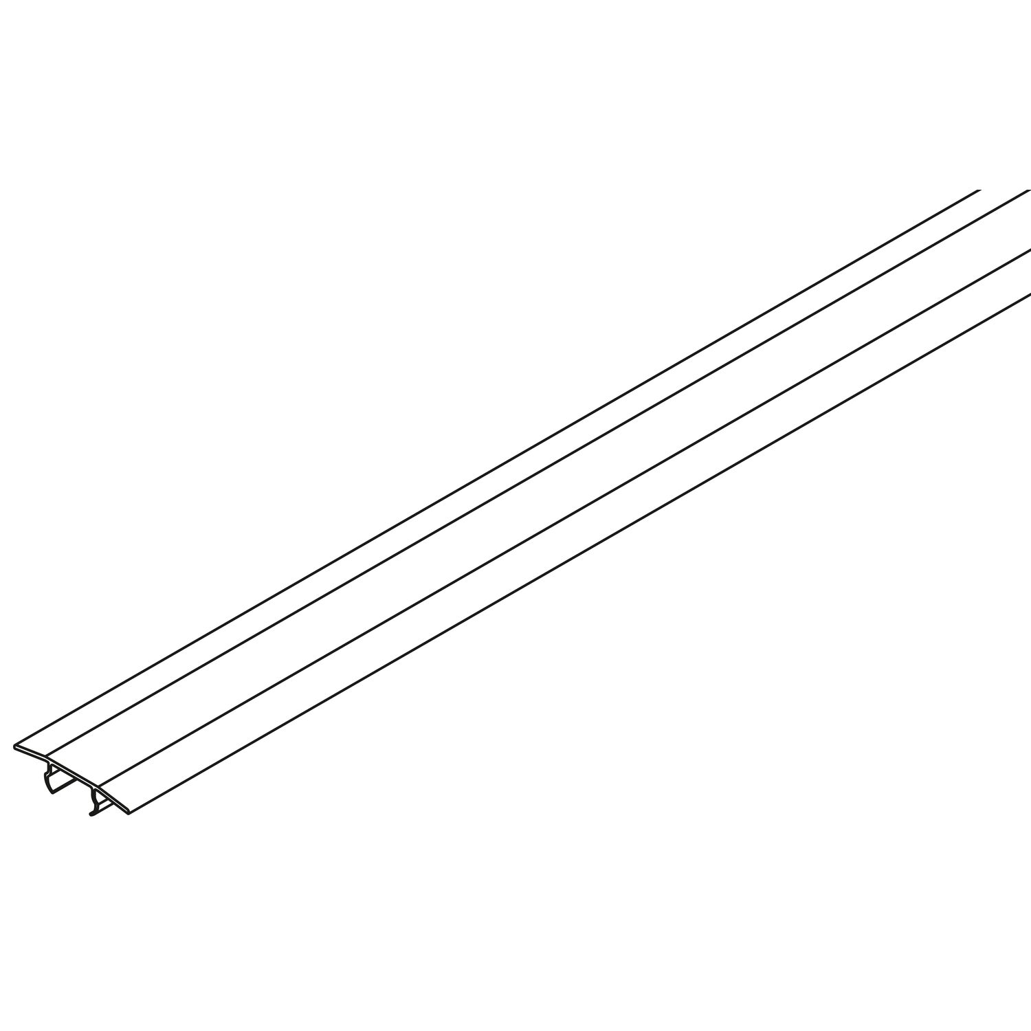 Hawa Porta/Divido Einwegabdeckung zu Laufschiene Länge 2000mm Kunststoff schwarz