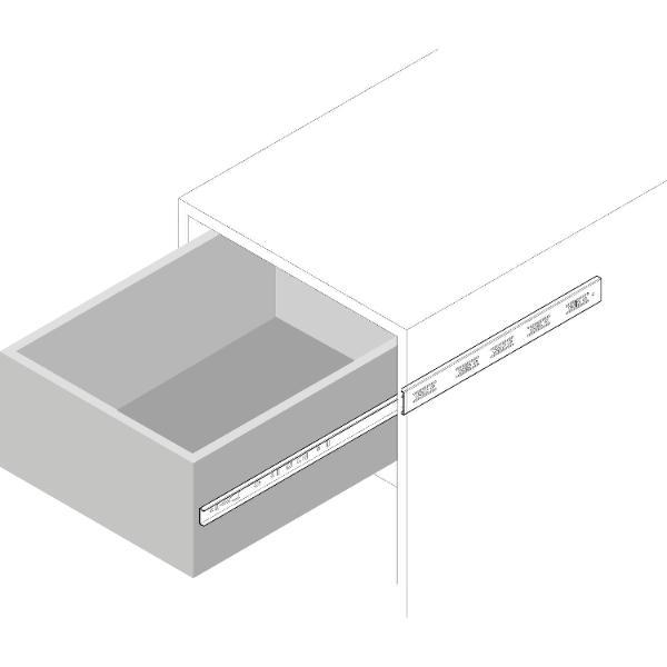 Accuride 2132 Kugelkäfigführung - Teilauszug, SL 450 mm Stahl verzinkt