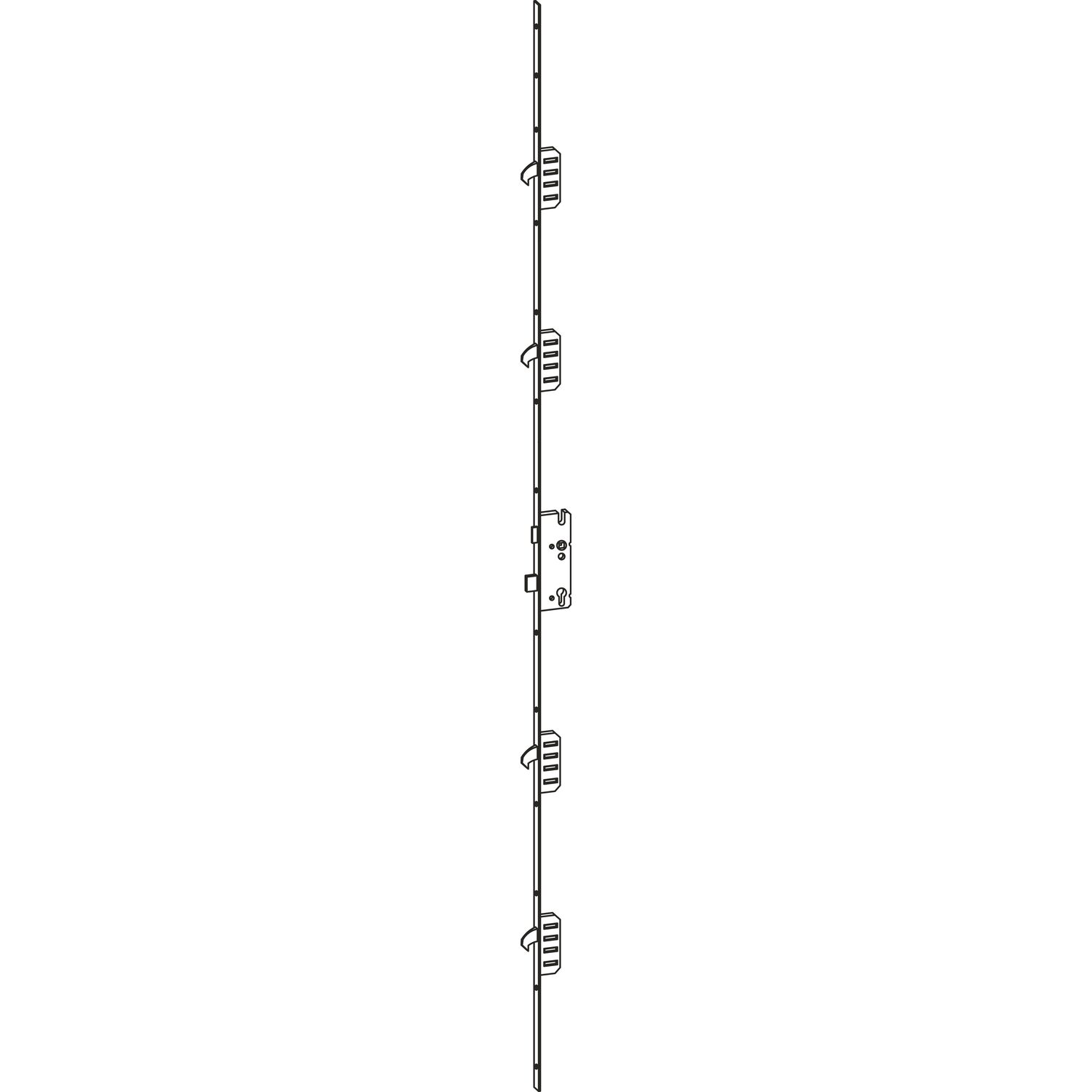 Winkhaus Mehrfachverriegelungsschloss hookLock M4, DM 65, silber, Stulp 20 ÖNORM, rechts