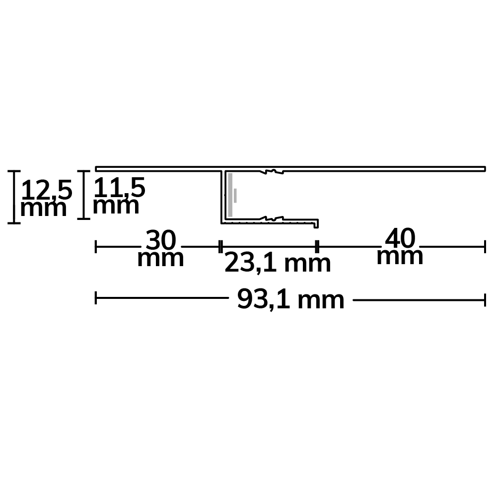 ISOLED LED Trockenbauprofil Schattenfuge 40 200cm