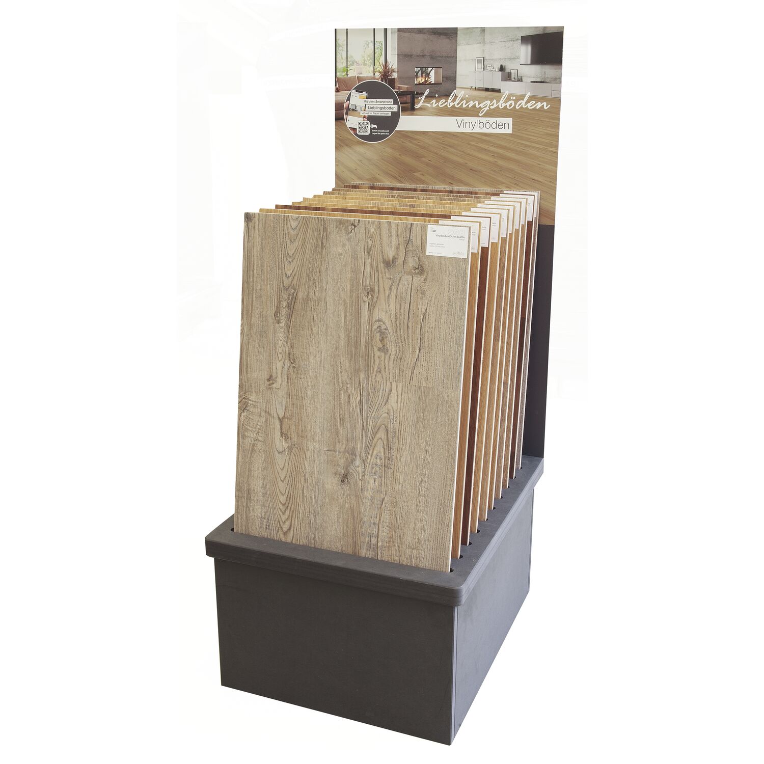 ninka Bodenständer für Vinylböden Musterplatten mit Rückwand