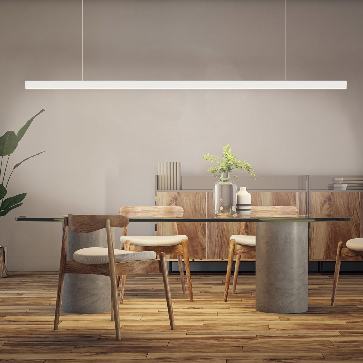 ISOLED PROLAMP40IDhs Pendel 75W weiß 1500mm opal+ Zigbee + Sys-Pro dimmbar CCT+2700K