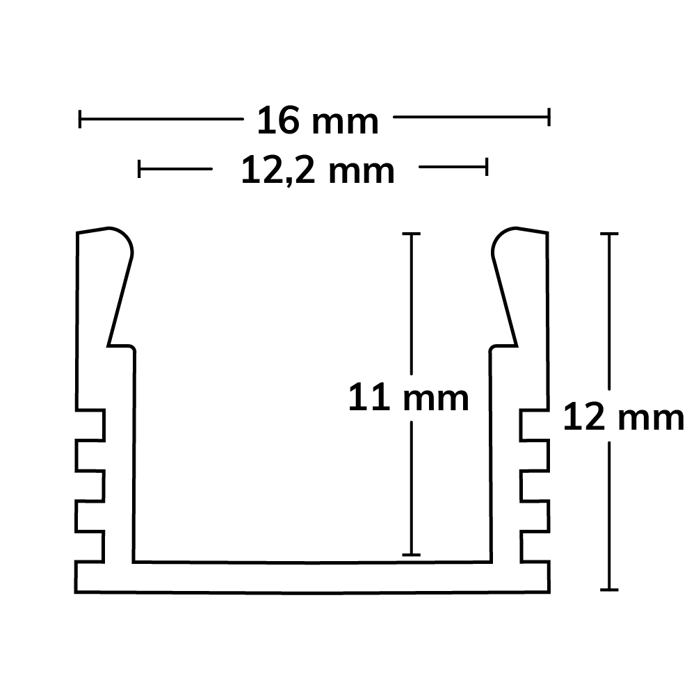 ISOLED LED Montageprofil MAXI-AB V2 eloxiert L: 200cm