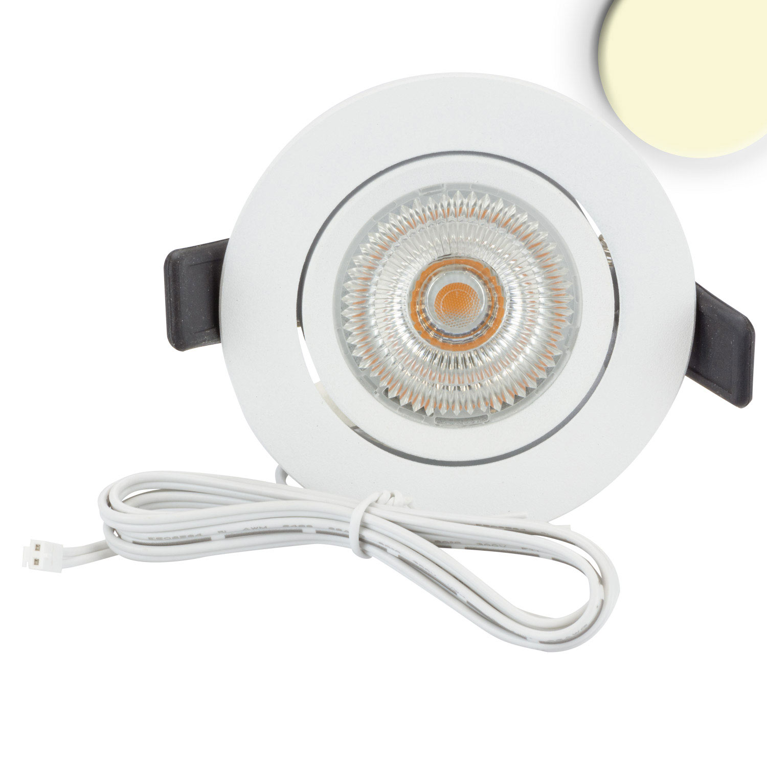 ISOLED LED Einbauleuchte Slim68 MiniAMP weiß rund 8W 24V DC warmweiß dimmbar