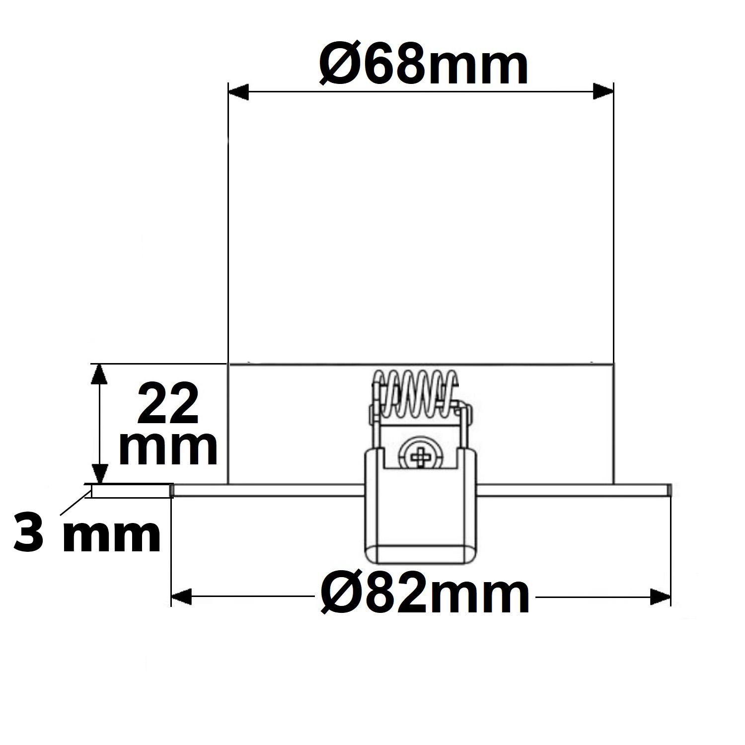 ISOLED Einbaurahmen rund Loch 68mm Alu schwarz für GU10/MR16 Spots