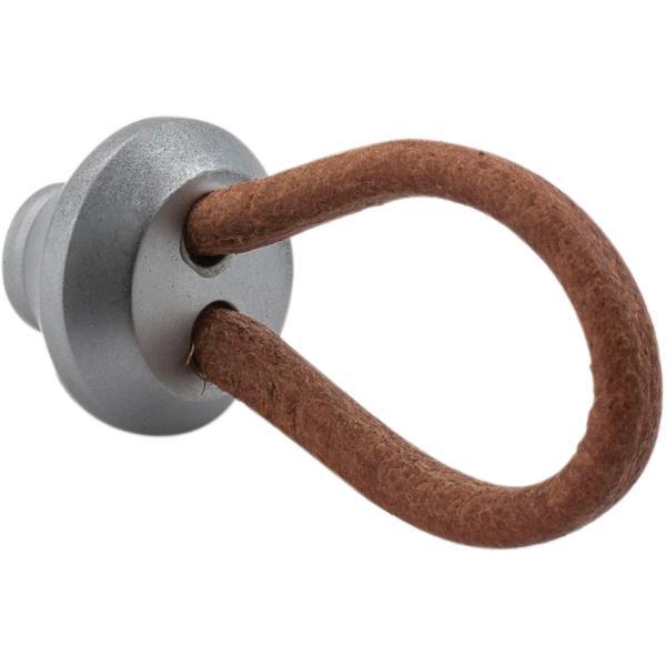 Knopf Valverde Breite 24 mm,Tiefe 52 mm,Leder hellbraun/Messing verchromt matt