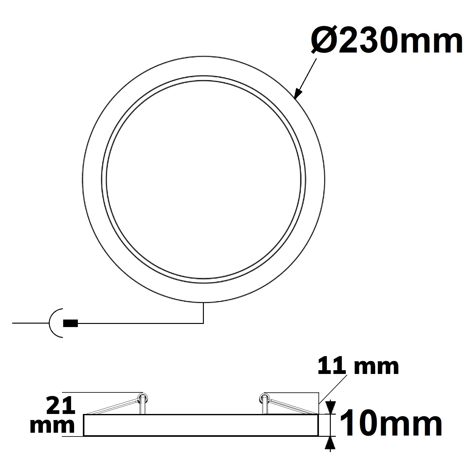 ISOLED LED Downlight Flex 23W prismatisch 120° Lochausschnitt 50-210mm warmweiß