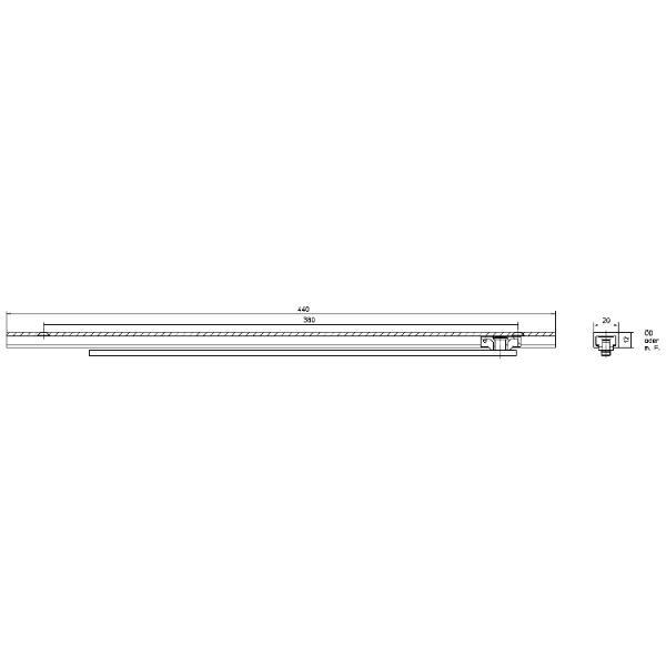 GEZE Gleitschiene BOXER ohne Feststellung für Anschlagtüren, 12 mm