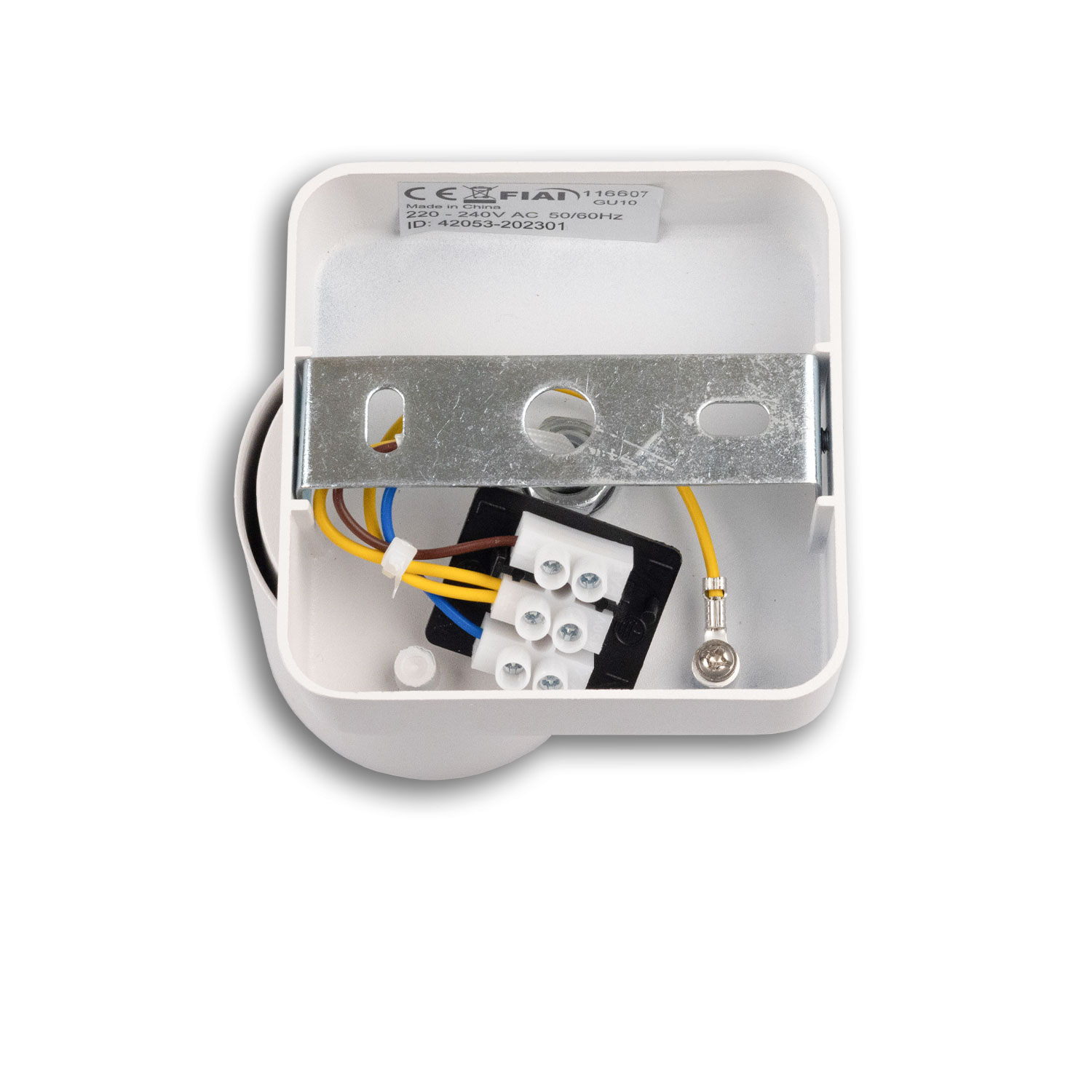 ISOLED Wand-/Deckenleuchte GU10 Single IP20 weiß mit Ein/Aus-Schalter exkl. Leuchtmittel