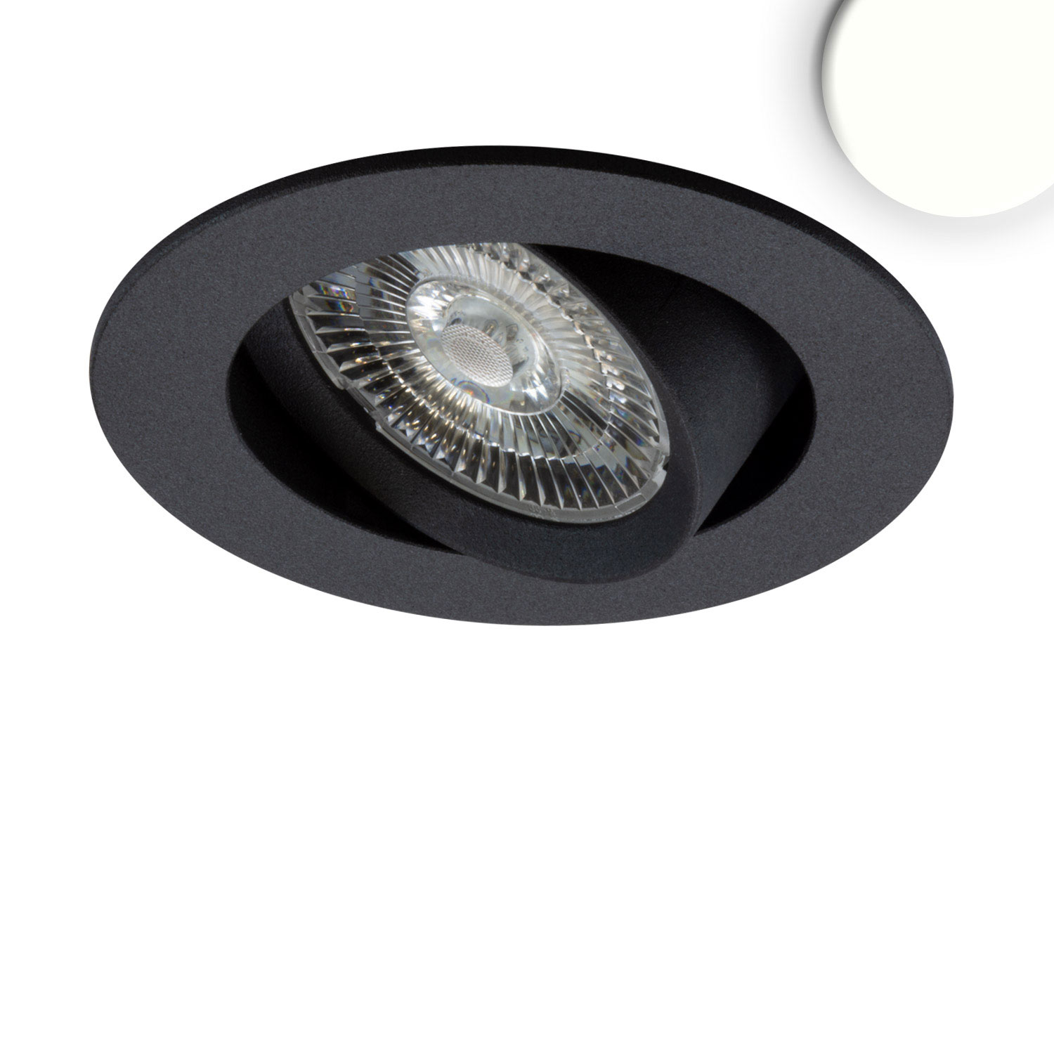 ISOLED LED Einbauleuchte Slim68 schwarz rund 9W neutralweiß dimmbar