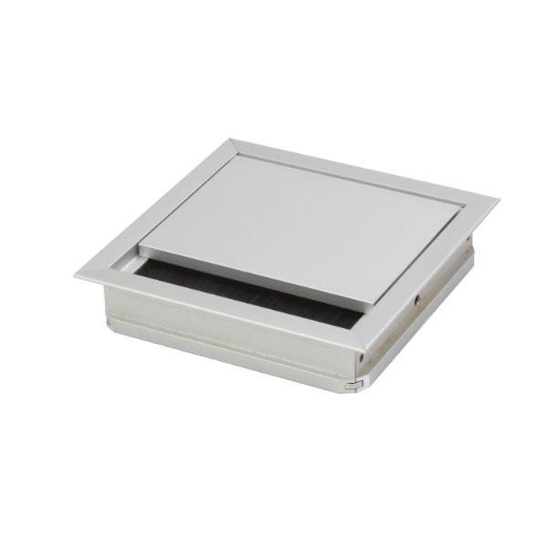 Kabeldurchgang eckig mit Staubschutzbürste, 70x70x25 mm, Aluminium eloxiert