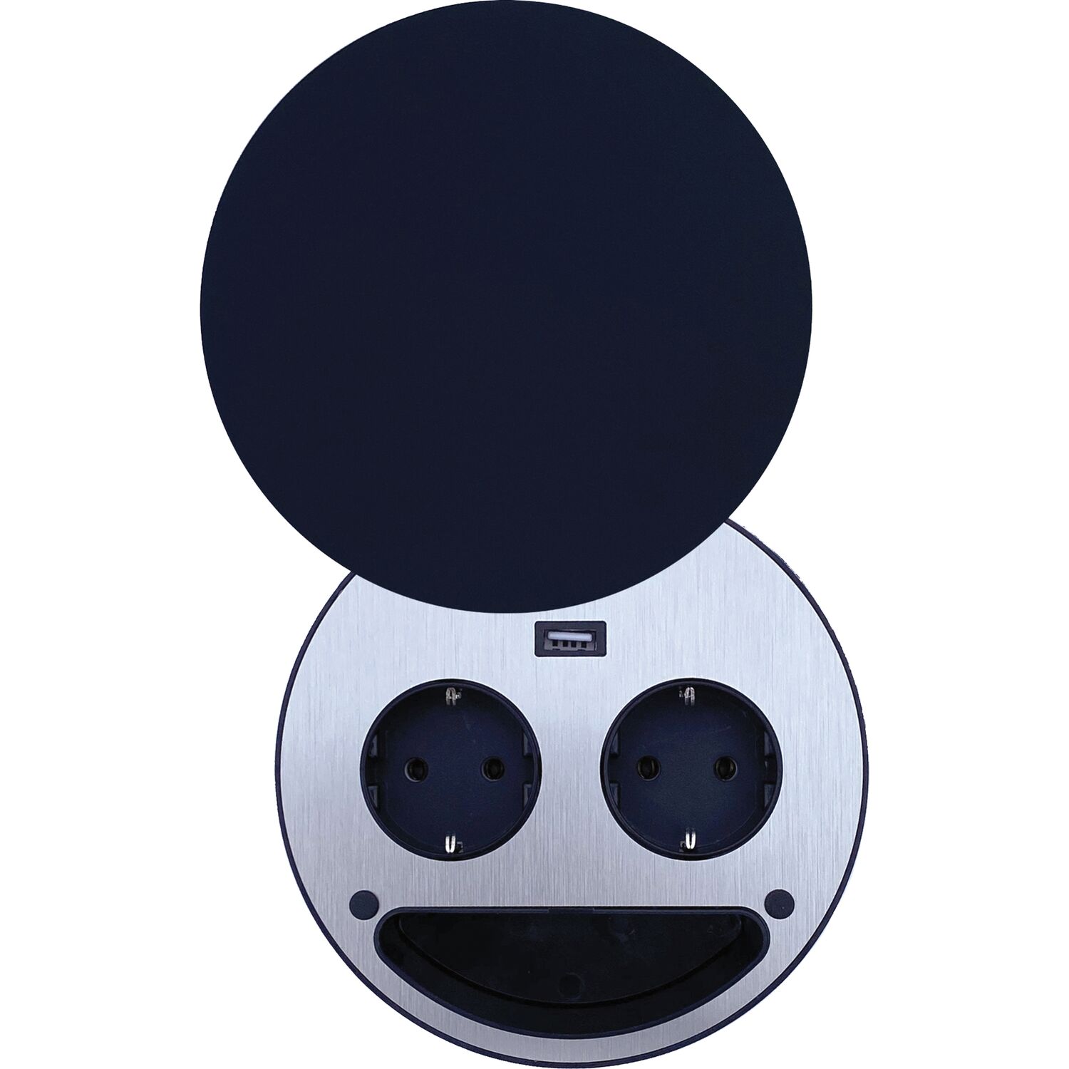 Steckdosenelement Smile Schuko, USB-Charger, schwarz