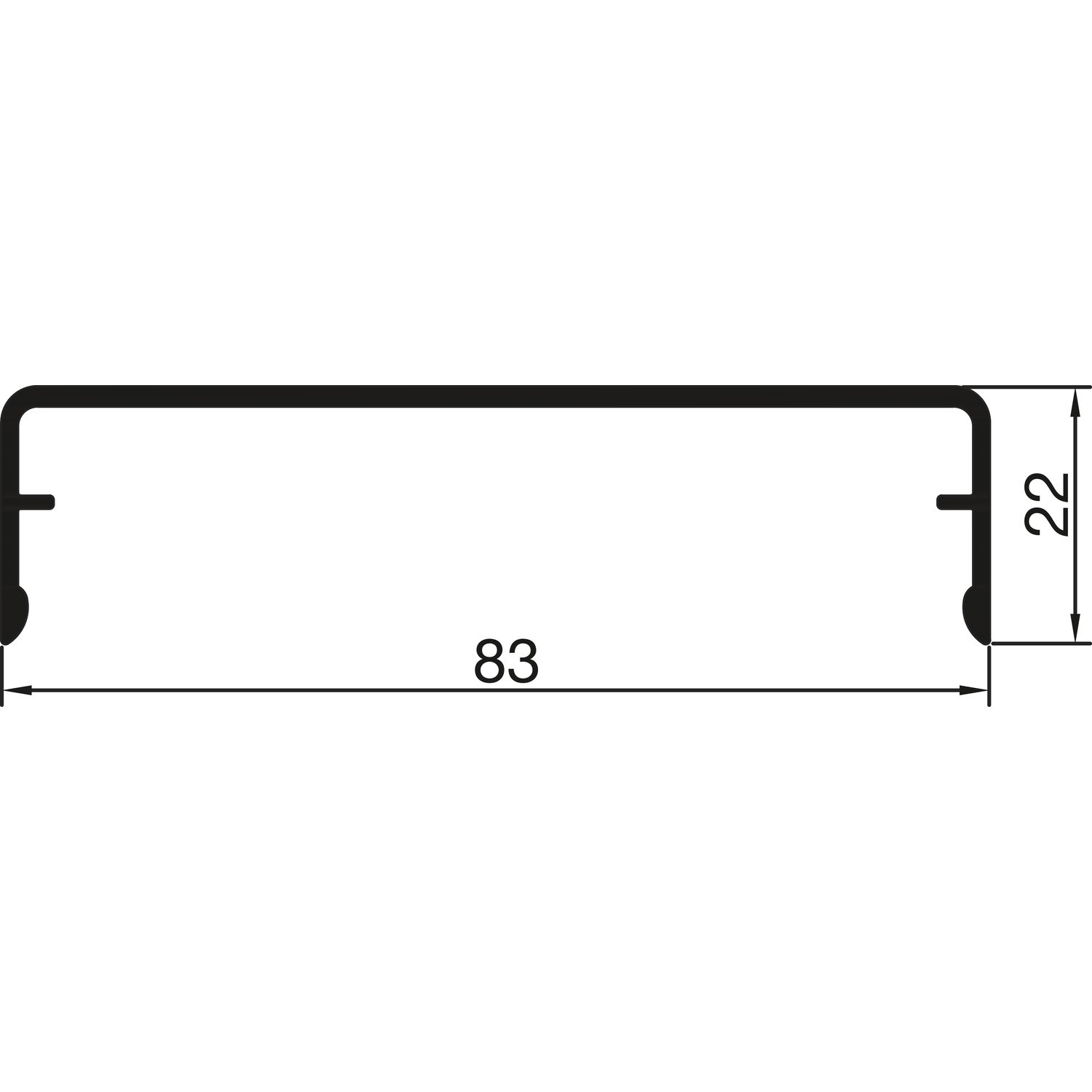 THYSSENKRUPP Syprotech Klipsabdeckung 83/22 Alu blank L=6000 mm