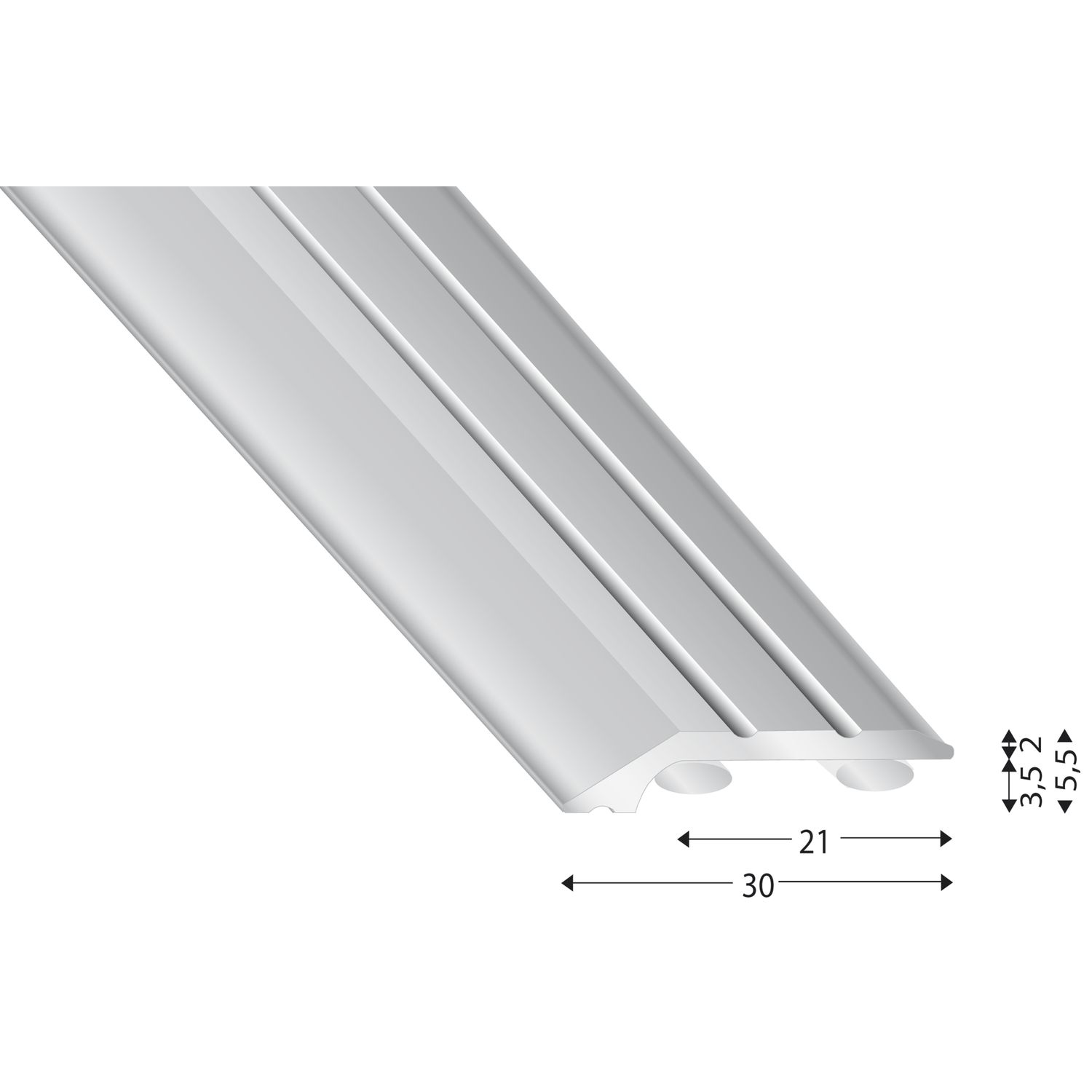 Kügele Abschlussprofil 201, Alu silber eloxiert selbstklebend, 2700/30 mm