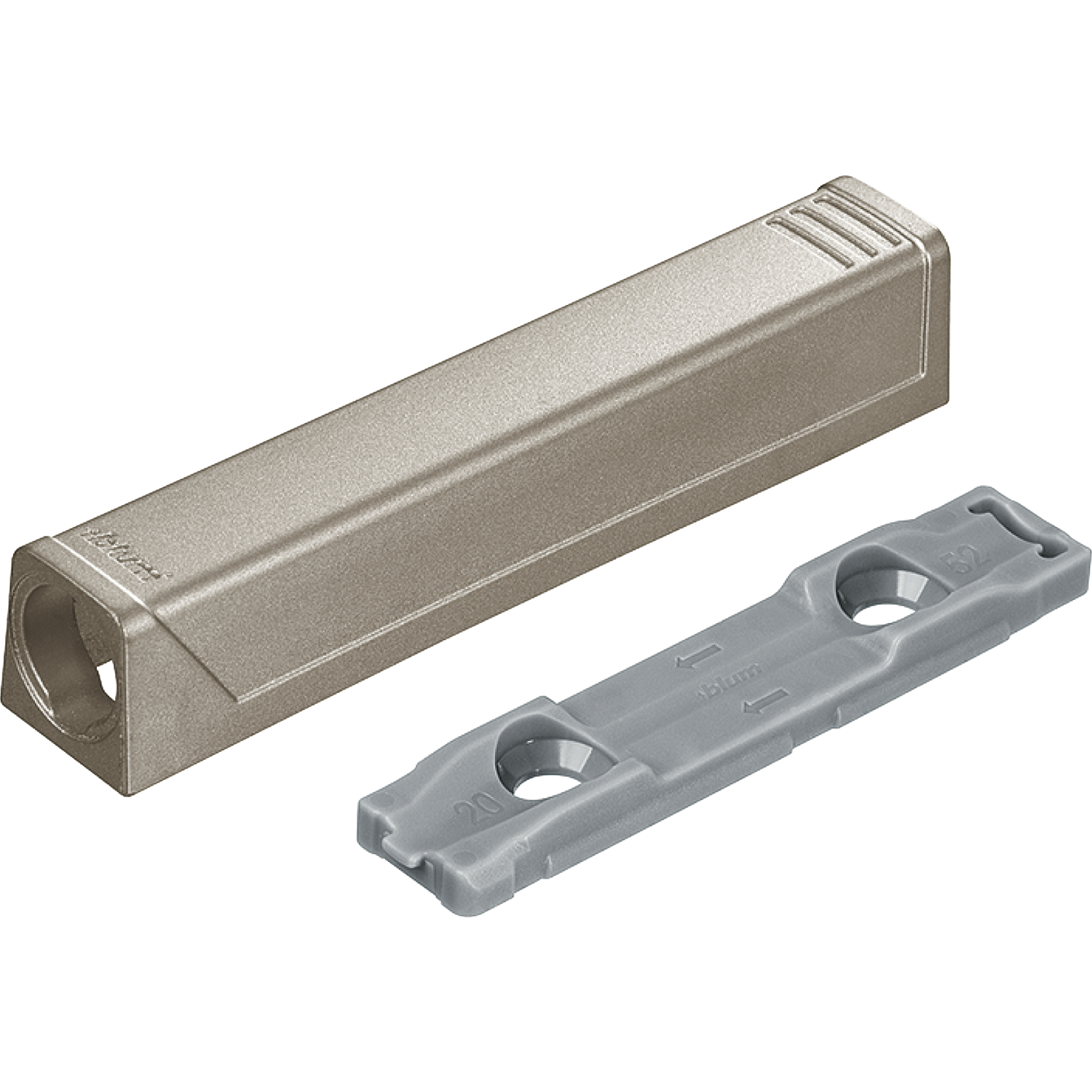 blum TIP-ON gerade Adapterplatte 956A1201, Langversion, nickel-lackiert