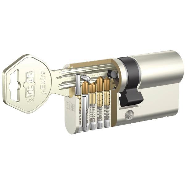 dormakaba Einbaudoppelzylinder pextra Q,Ergänzungsprogramm,35,5/40,Messing vernickelt matt
