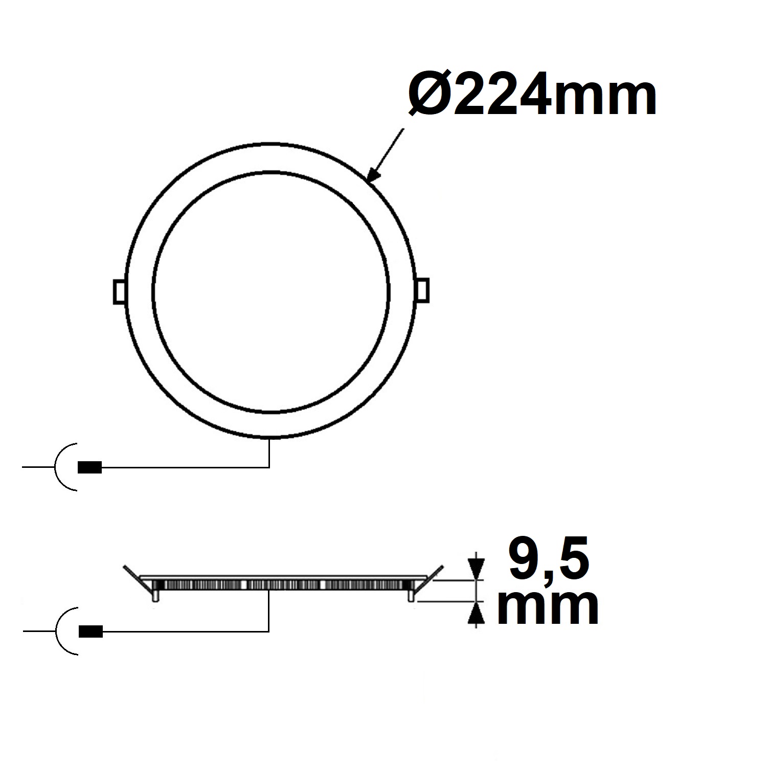 ISOLED LED Downlight 18W rund ultraflach weiß 225mm ColorSwitch 3000|3500|4000K dimmbar