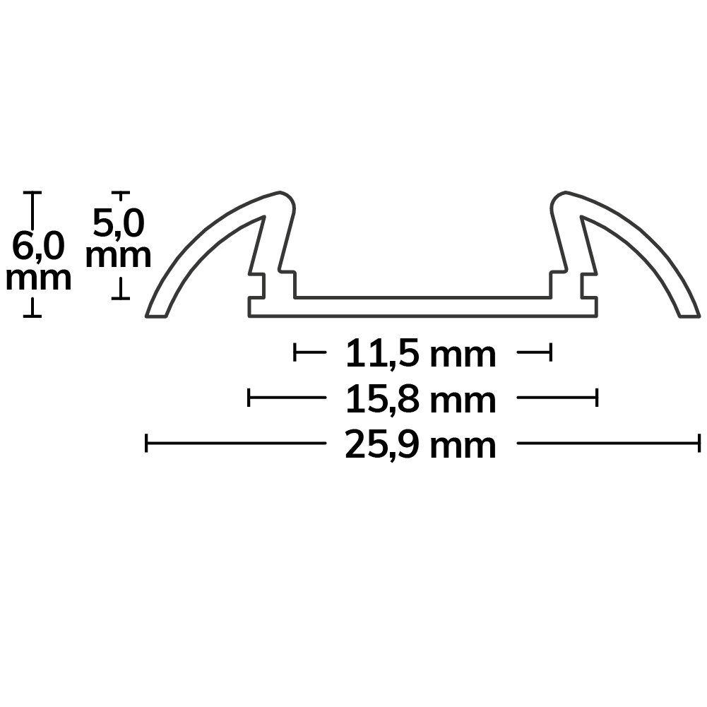 ISOLED LED Aufbauprofil SURF11 Aluminium eloxiert 300cm