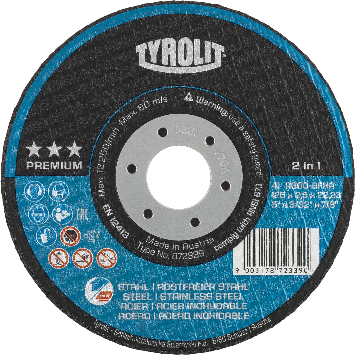 Tyrolit Trennscheibe gekröpft Premium*** 125 x 2.5 mm 2in1 Form 42