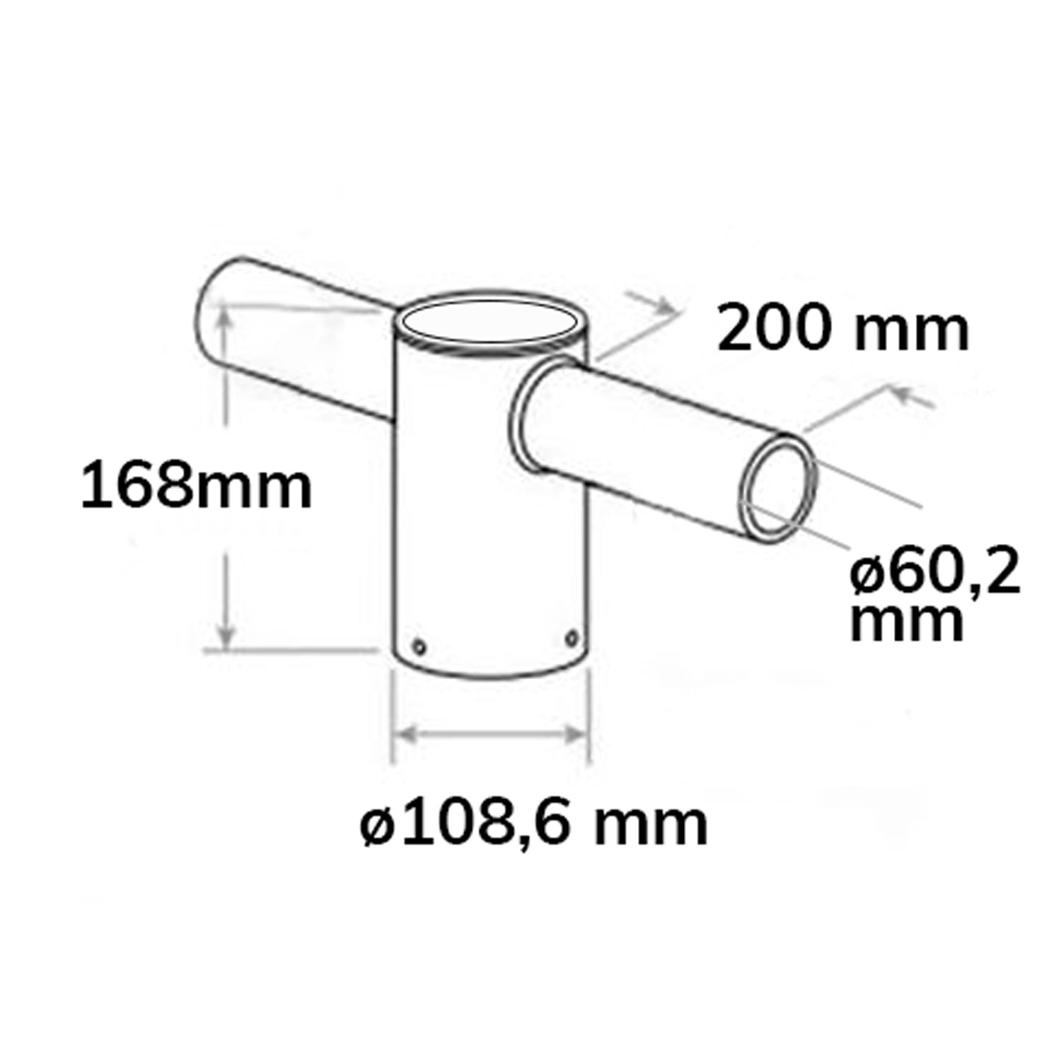 ISOLED Mastadapter 2-fach für Street Light HE75-115 65-80mm Innendurchmesser