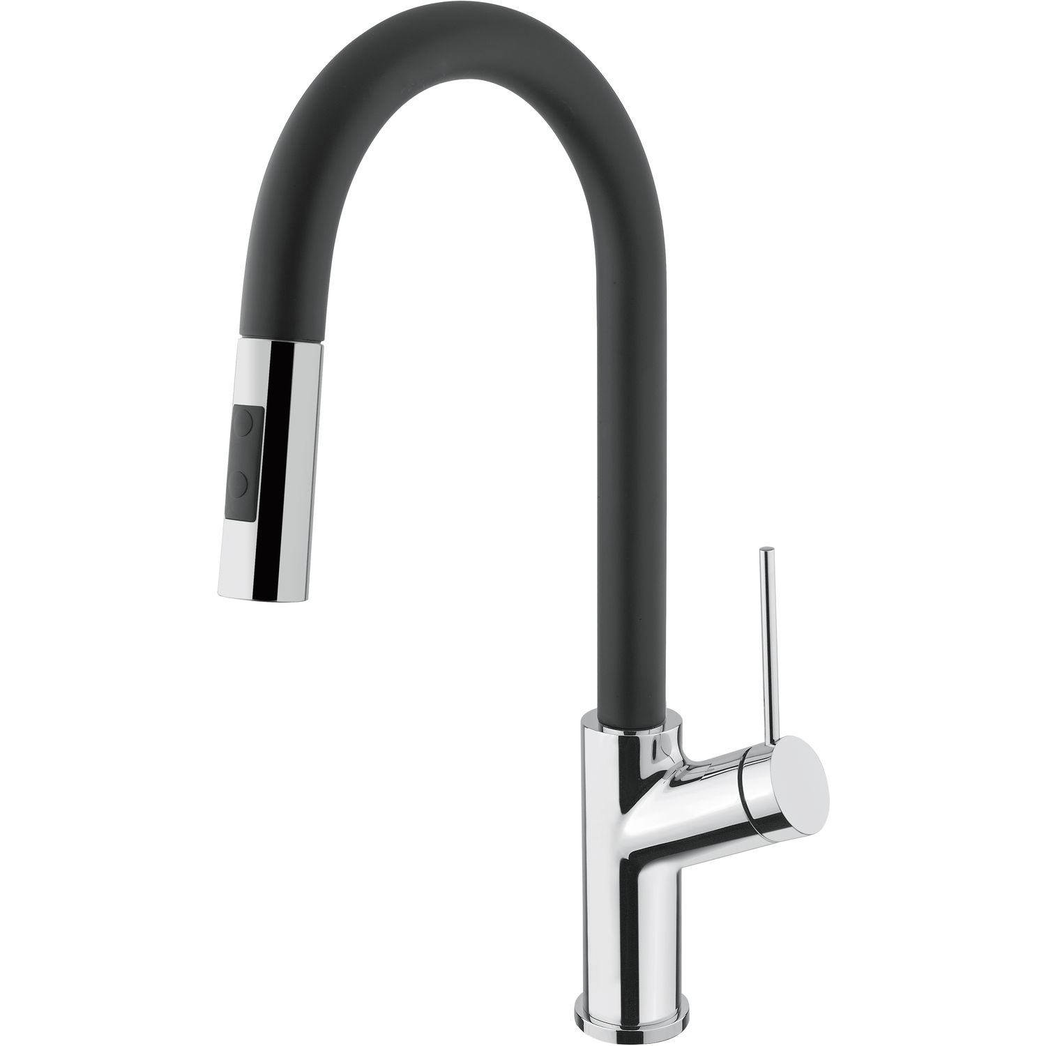 solido Küchenarmatur Viva D30 400426SAT00CR druckfest Schwarz/Chrom