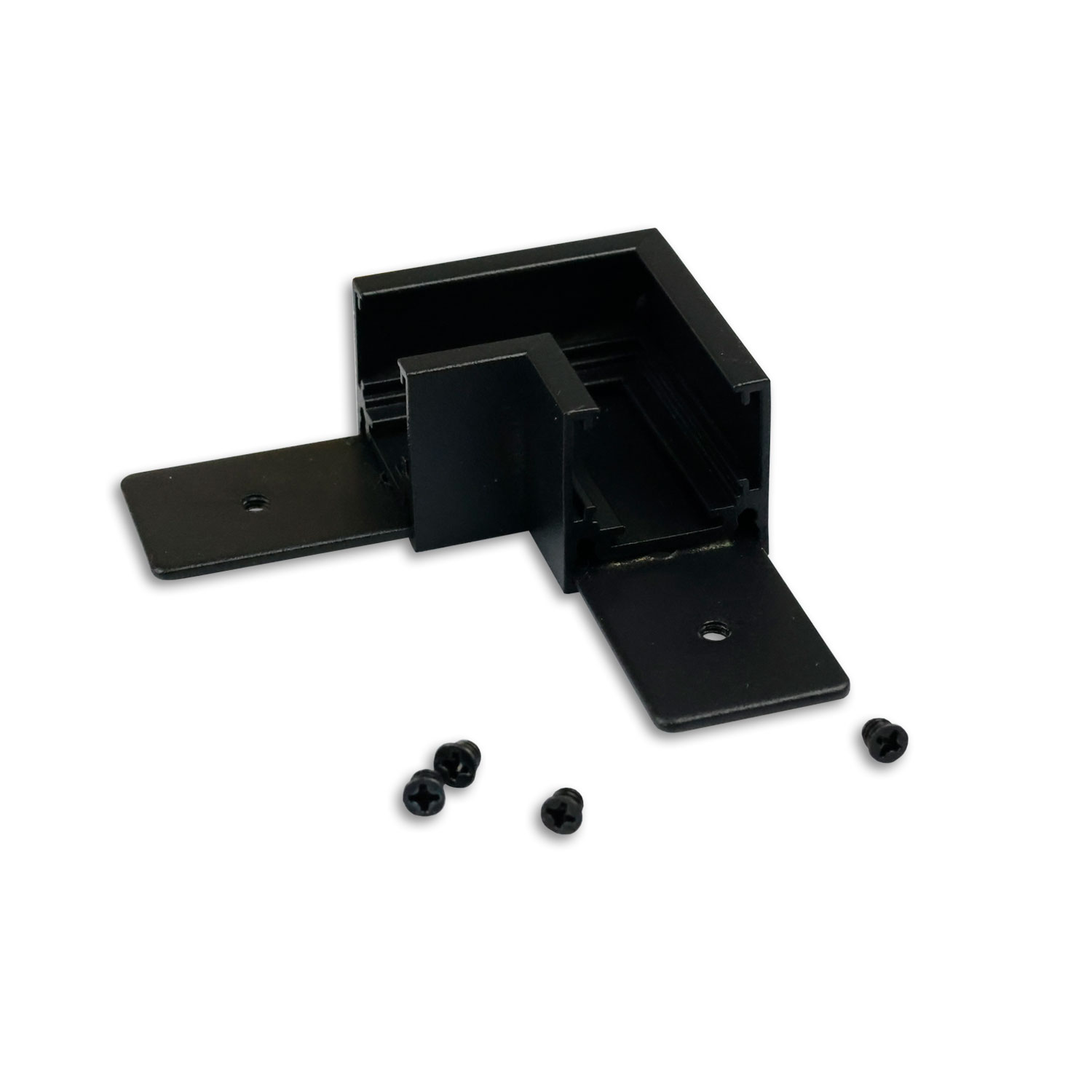 ISOLED Track48 Eckschiene 90° horizontal für Aufbauschiene flat schwarz nicht stromführend