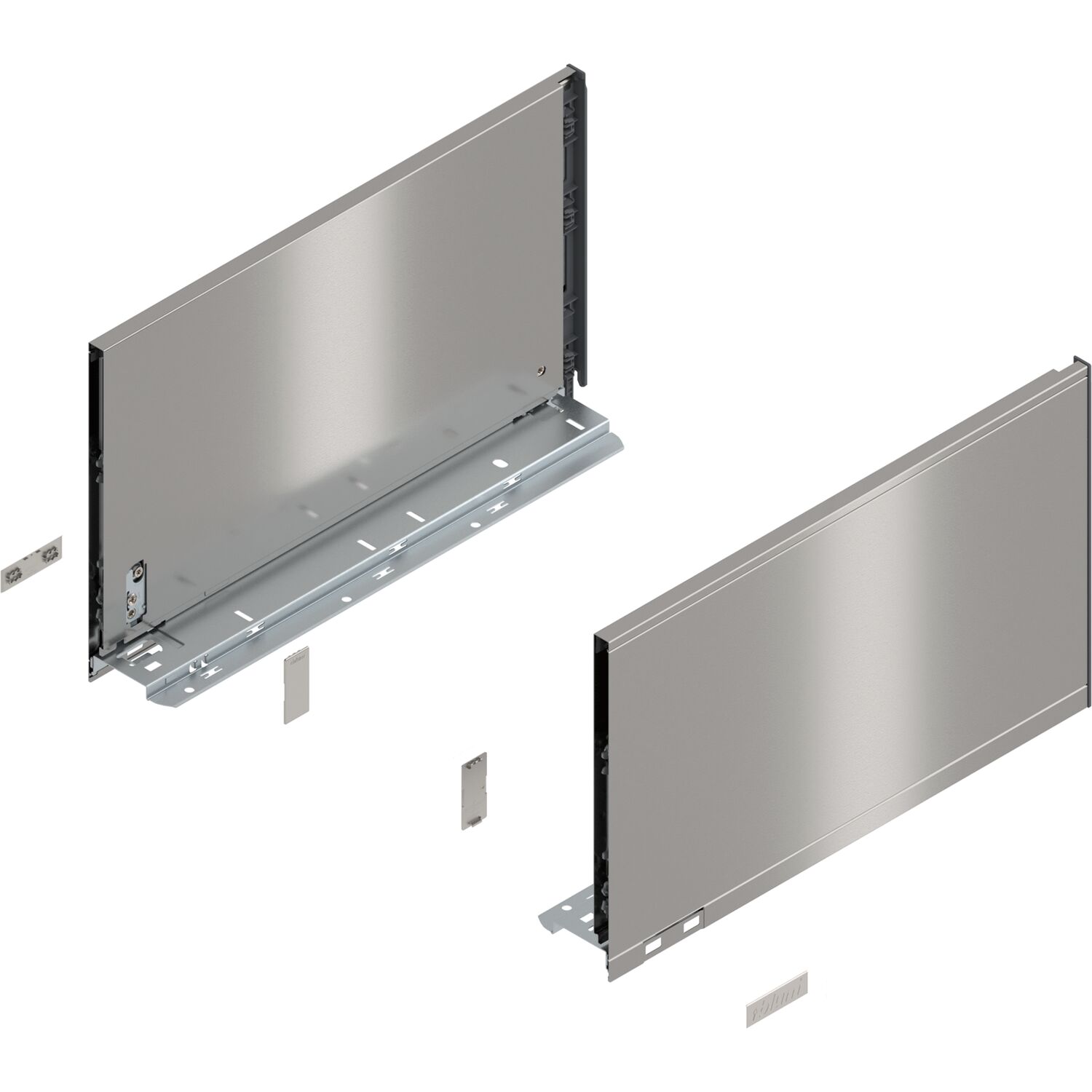 blum LEGRABOX pure Zarge Höhe F, NL 400, INOX (Anti-Fingerprint)