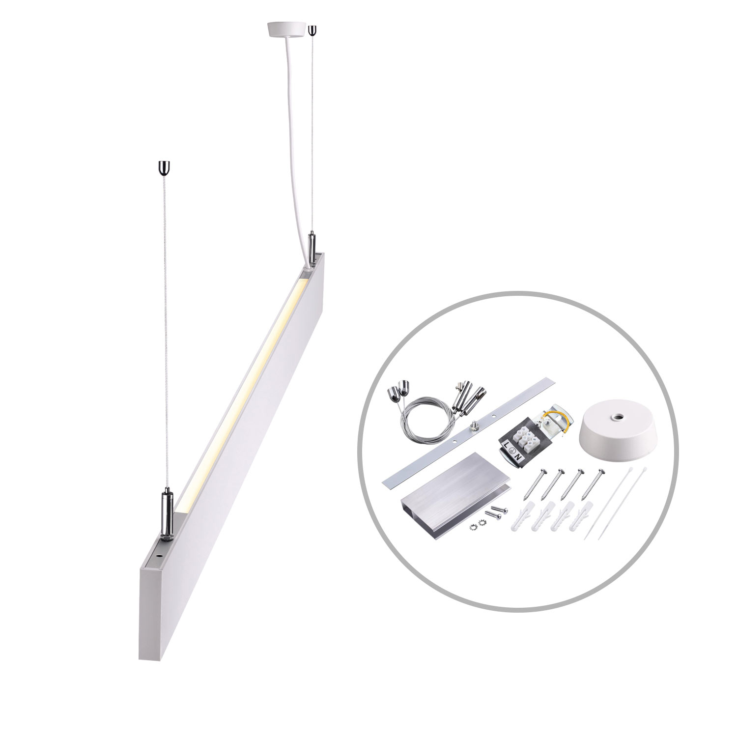 ISOLED LED Hängeleuchte Linear Up&Down 600 25W prismatisch linear- u. 90° verbindbar weiß neutralwei