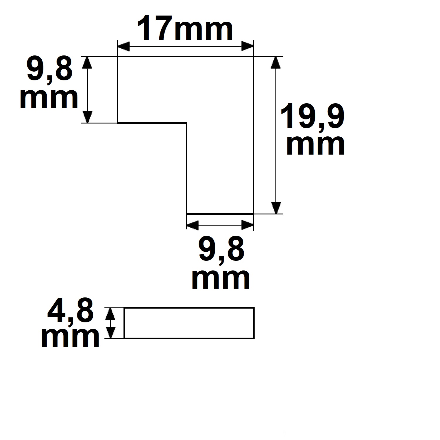 ISOLED Kontakt-Eckverbinder (max. 4A) K2-28 für 2-pol. IP20 Flexstripes mit Breite 8mm