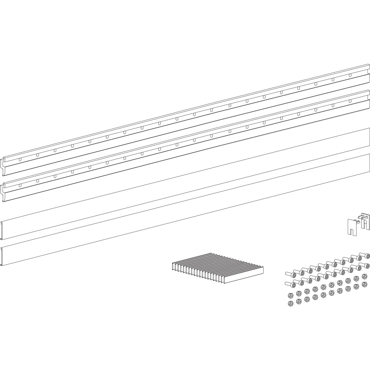 terno TERNO Glasklemmleisten-Set lang ESG/VSG 8-8,7 mm L=1000 mm silber