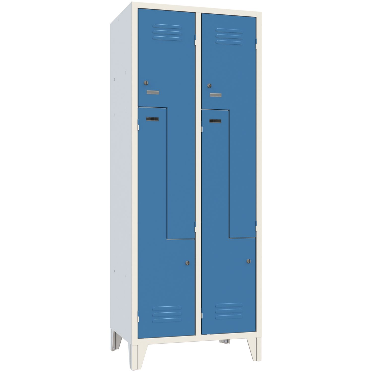 ninka Z-Garderobenschrank Abteilanzahl 4 RAL7035/5010 grau/blau
