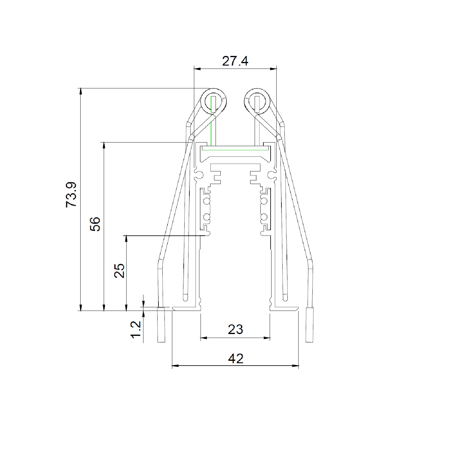 ISOLED Track48 Montagefeder für Einbauschiene 4 Stück