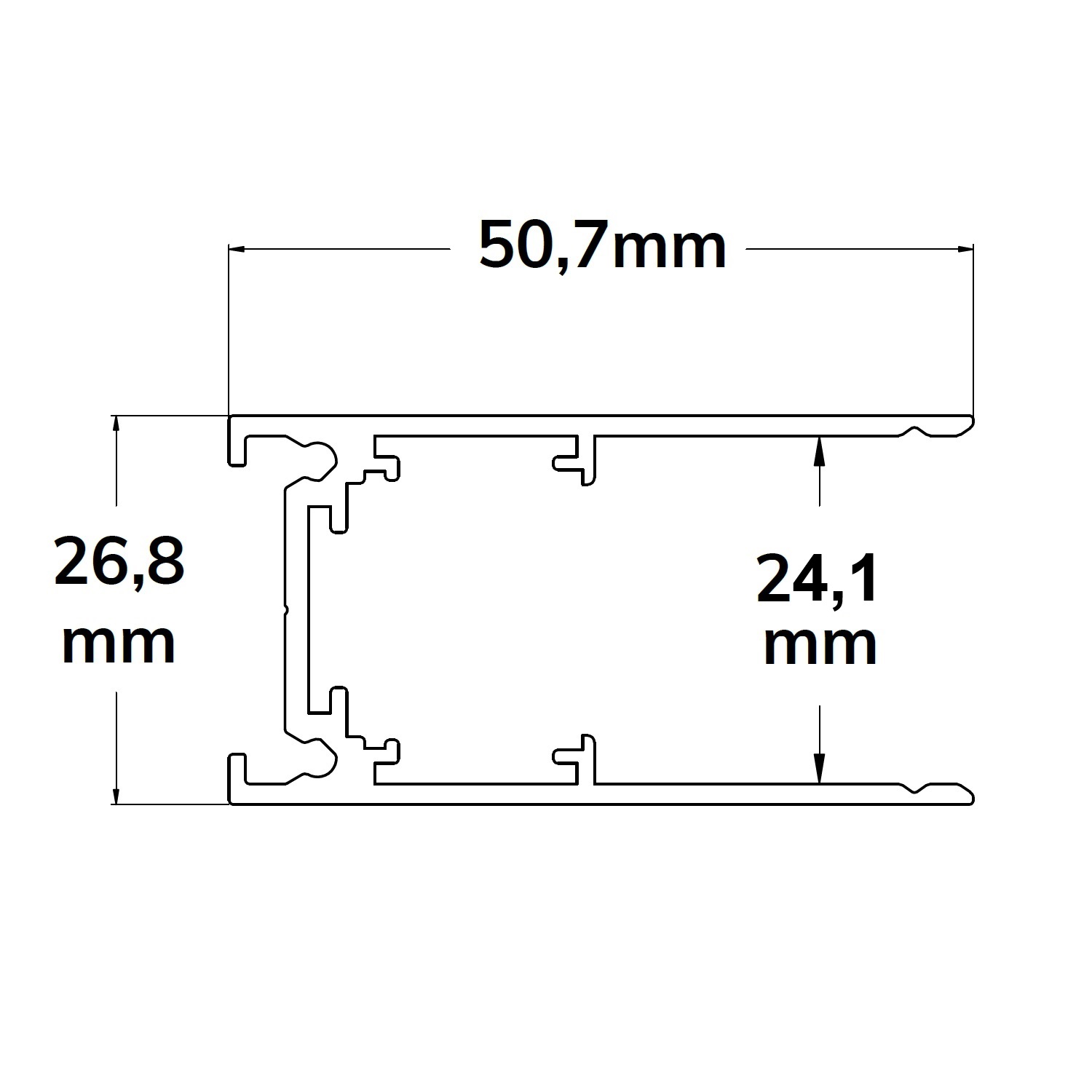 ISOLED Track48 Aufbauschiene weiß 200cm 4-polig inkl. Endkappen und Schutzcover