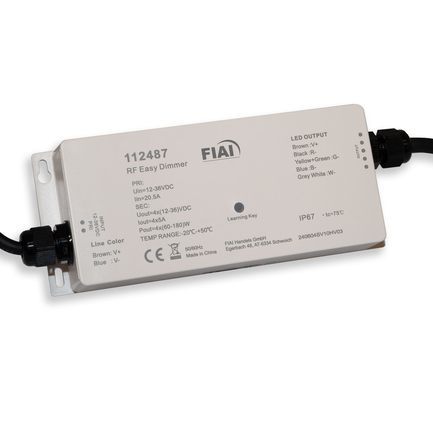 ISOLED Sys-One Funk PWM-Dimmer IP66 4 Kanal 12-36V 4x5A 48V 4x2A