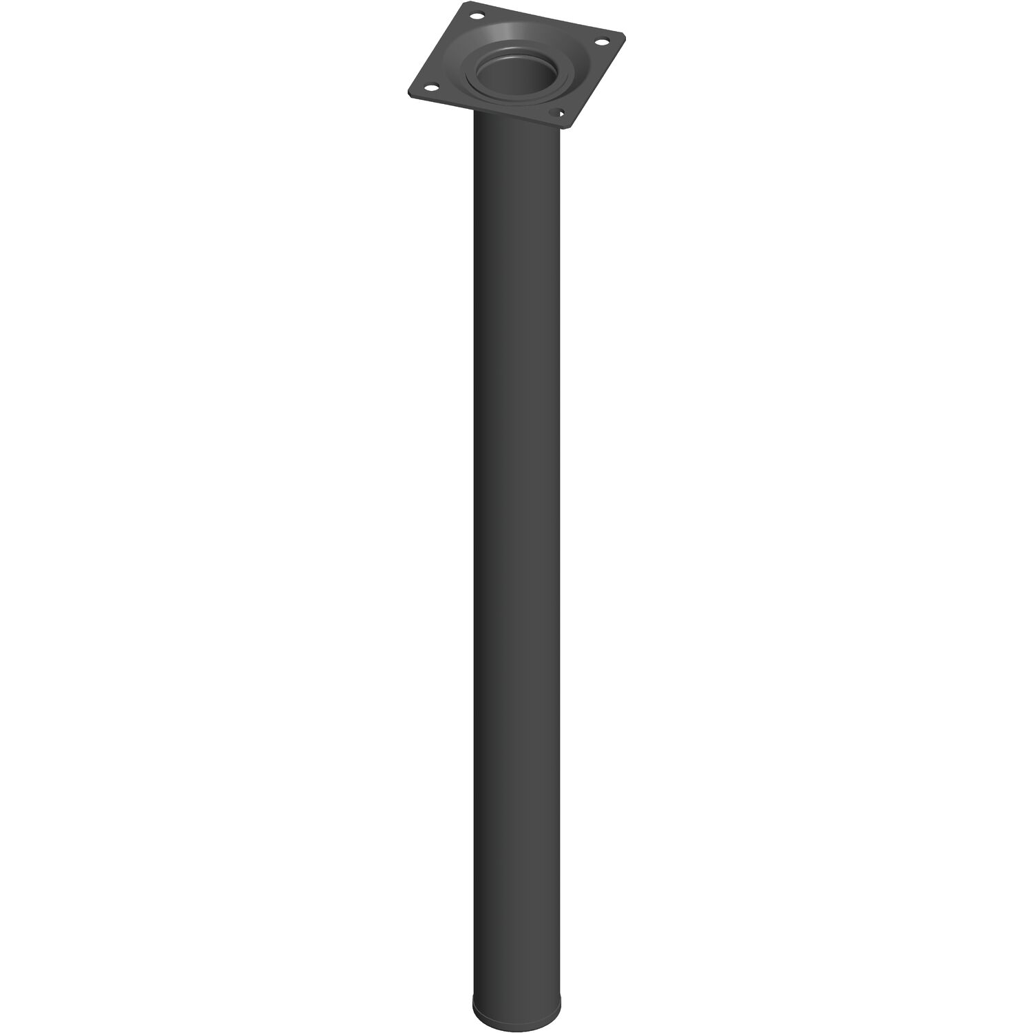 Möbelfuß Rundrohr ø 30 mm, Länge 500 mm, Stahl schwarz