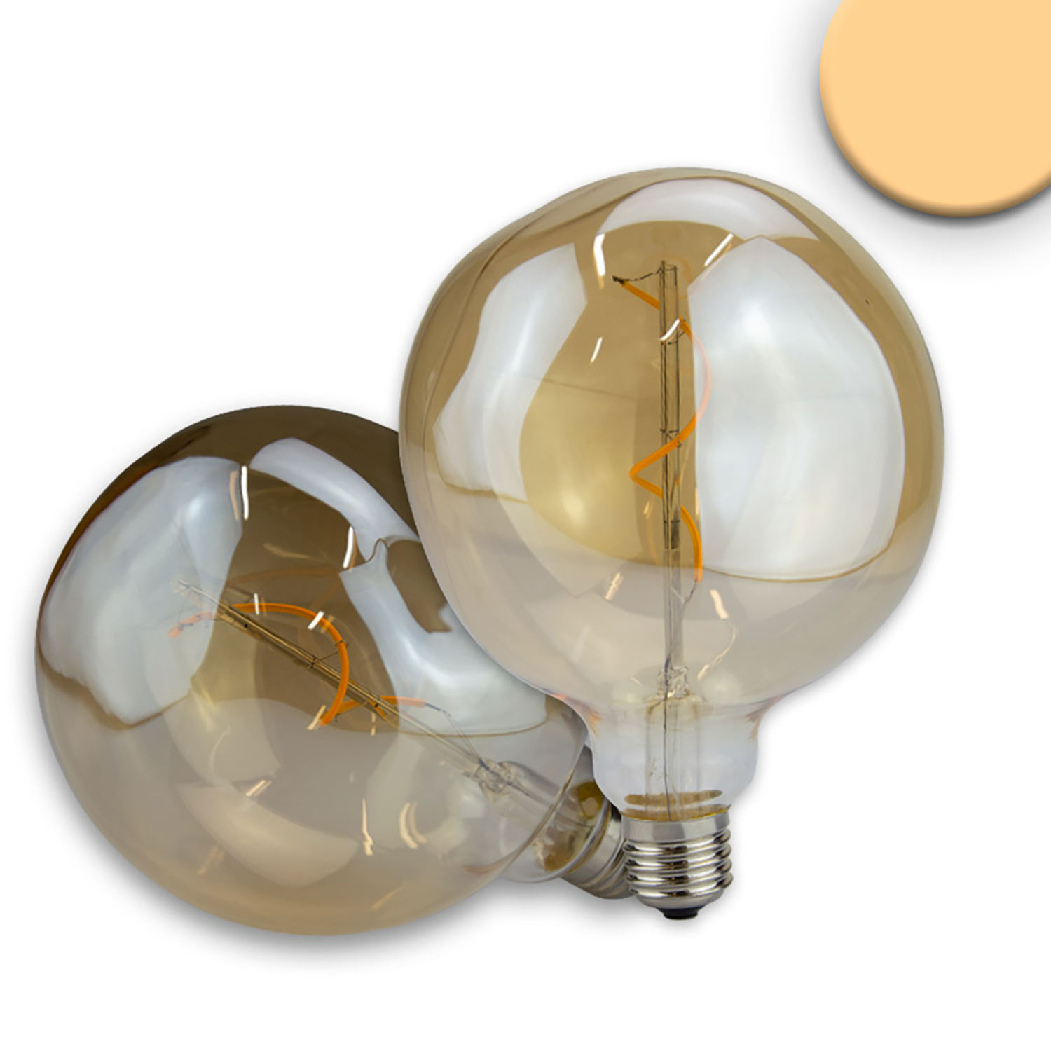 ISOLED E27 Vintage Line LED Dekobirne 125 4W ultrawarmweiß Glas amber dimmbar