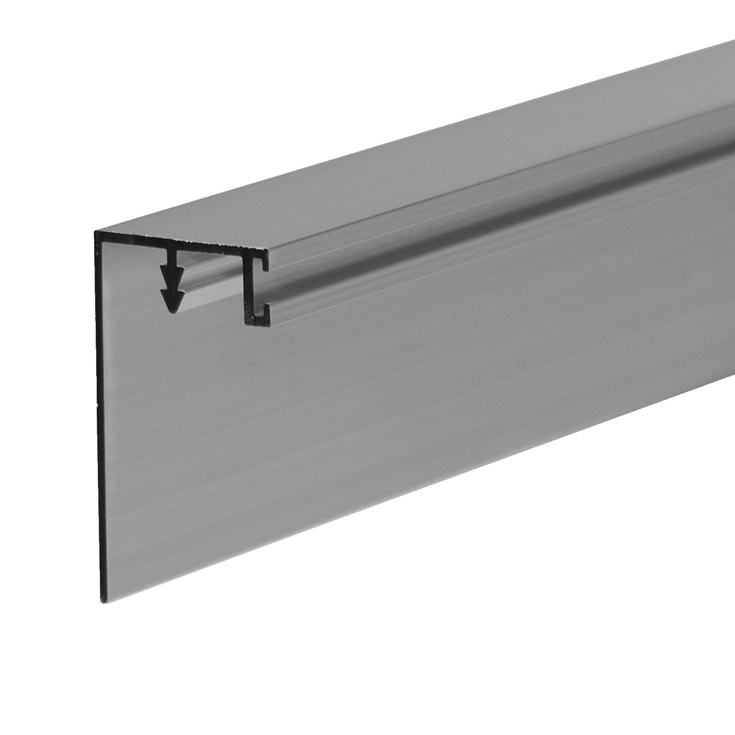 Cinetto Gegen - Griffleiste zum Einnuten, 2600 mm, Aluminium silber eloxiert